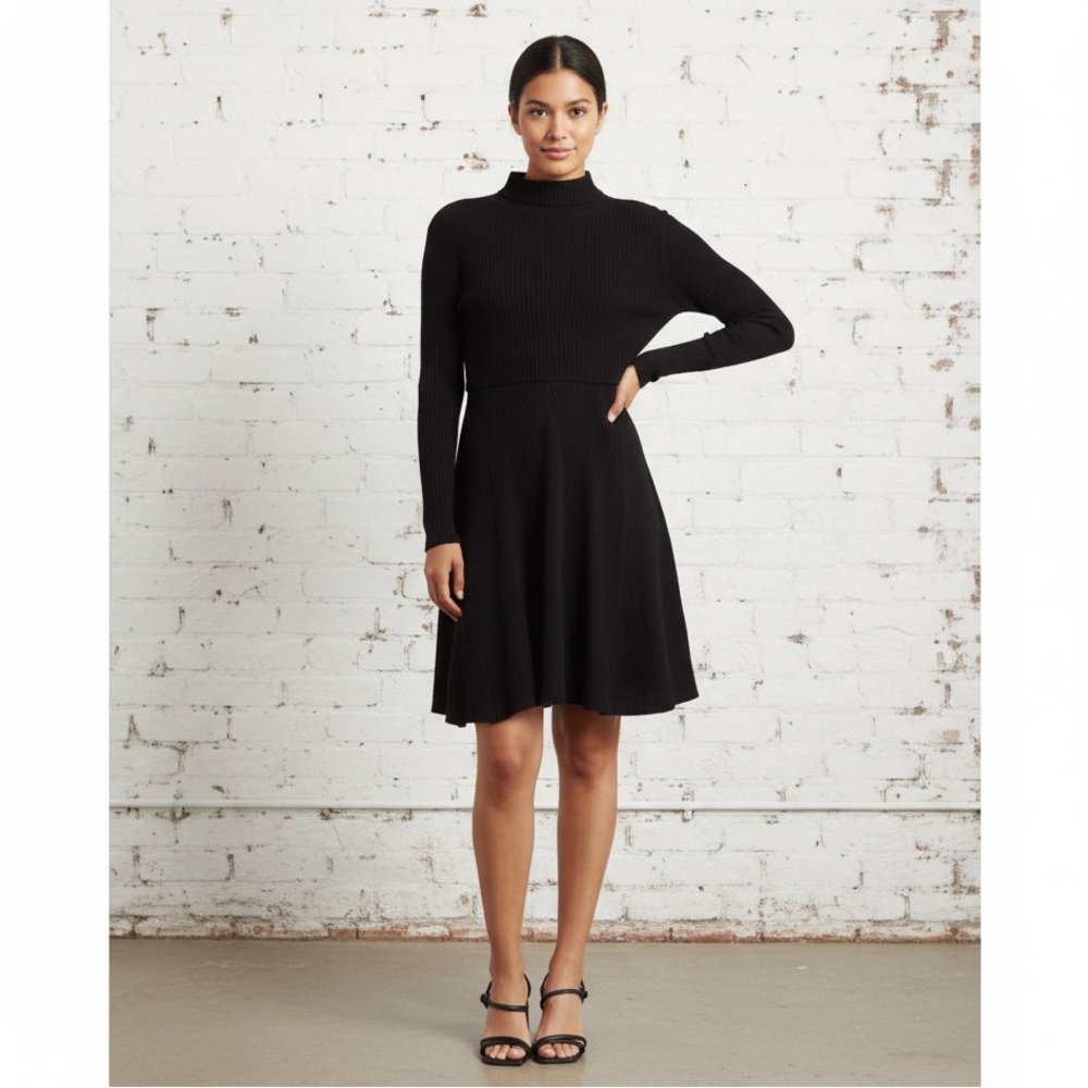 STITCHDROP 2-Fer Mock Neck Sweater Dress